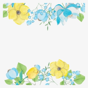 Watercolor Painting Download Elegant - Blue And Yellow Watercolor Flowers
