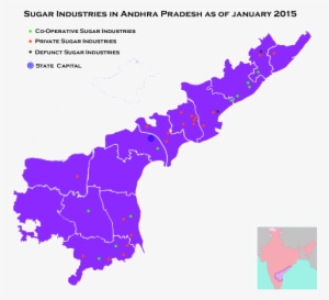 Map Of Sugar Industries In Andhra Pradesh - Krishna District In Andhra Pradesh