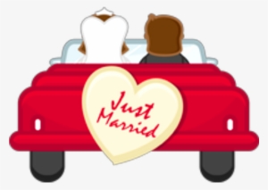 Ftestickers Car Couple Love Wedding Justmarried Clipart - Just Married Couple Cartoon