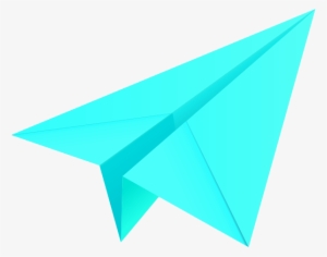 Paper Plane Turquoise Blue - Blue Paper Airplane Clipart