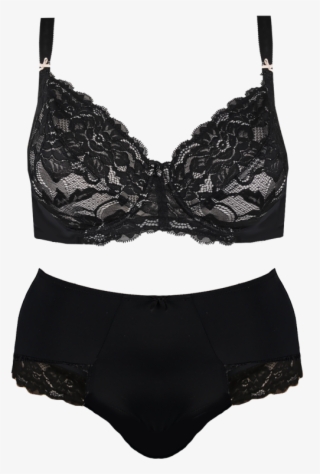 Edition Enhanced Support Contrast Lace Set Midnight - Lingerie Top