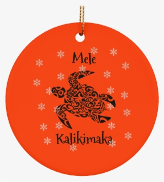 Mele Kalikimaka Tribal Turtle Christmas Ornament Ceramic - Circle