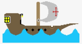 Wooden Boat - Pixel Faces
