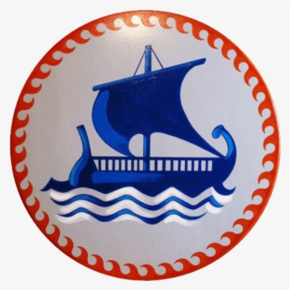 Round Greek Sailing Ship Wooden Shield - Medieval Shield Design