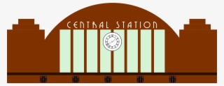 Station Stop Free Pnglogocoloring - Train Station Clipart Png