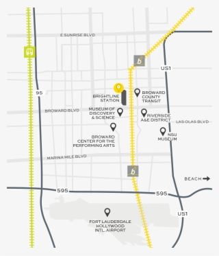 Fort Lauderdale Station Transit Transparent Background - Map