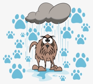 Art Funny Wet Dog Paw Print T Shirt - Wet Dog Cartoon