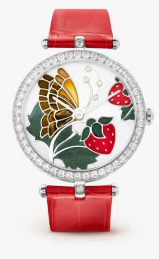 Lady Arpels Papillon Rouge Gourmand Watch, Enamel - Van Cleef & Arpels