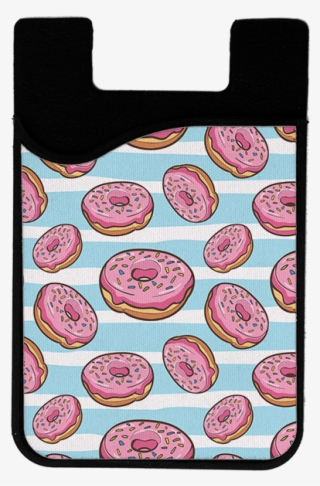 Falling Donuts 2 In 1 Card Caddy Phone Wallet - Vector Food Seamless Pattern
