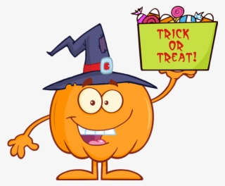 Halloween Pumpkin Holds A Box With Candy Witch Vector - Halloween Candy Corn Cartoon