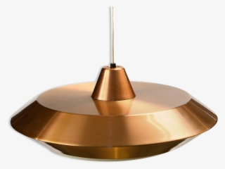 Copper Coloured "flying Saucer" Aluminium Pendant Light - Brass