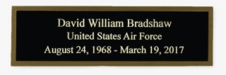 Black On Brass Engraved Name Plate Made In Usa - Commemorative Plaque