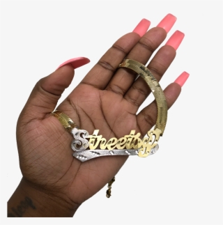 Herringbone Nameplate Necklace - Bracelet
