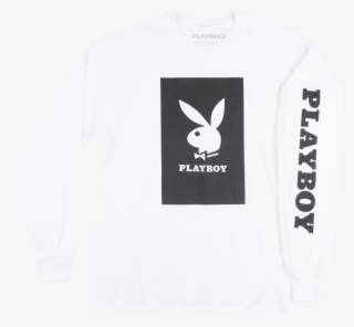 Playboy Bunny Box Logo Long Sleeve Shirt Mens Hue Hefner - Play Boy