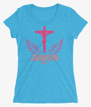 Jesus Pink Cross - Rainbow Womens T Shirt