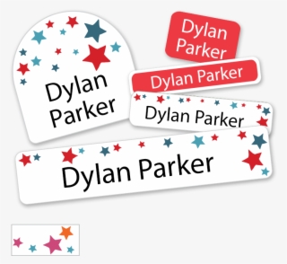 Back To School Labels With Red Blue Stars Us - Graphic Design