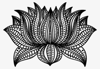 Decorative Lotus Line Art By Angelarosems2 - Illustration