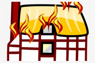 Burning House Cartoon Clipart Cartoon Building Clip - Safety Measures Of Fire
