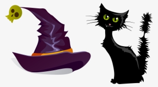 Svg Black And White Cat Clipart Free - Halloween Black Cat Emoji