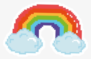 Pixel Rainbow Icon - Canvas Print