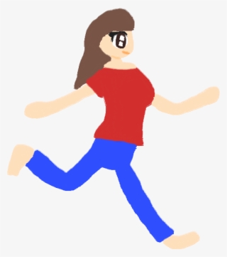 Girl Running Around - Cartoon