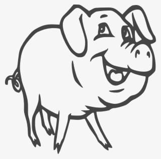 Pig Black Pig Clip Art At Clker Com Vector Clip Art - Drawing Of A Hog
