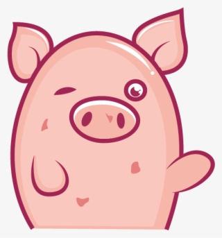 Cute Pig Sticker - Illustration