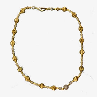 Yellow Gold And Diamond Set Bead Necklace - Chain