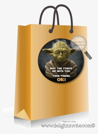Yoda Star Wars Birthday Sticker Tag - Birthday Goodies Card