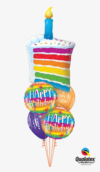 Rainbow Birthday Cake At London Helium Balloons - Rainbow Cake Balloon