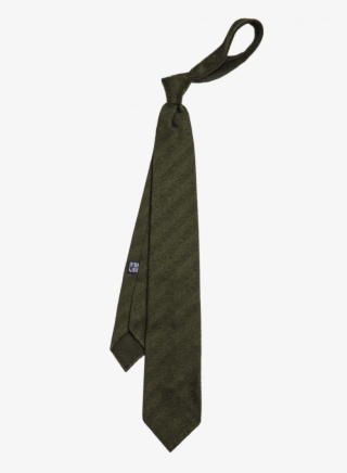 Olive Vintage Shantung Silk Tie - Drake's Olive Silk Tie