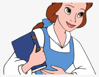 Princess Jasmine Clipart Toddler - Belle Holding Book Beauty And The Beast
