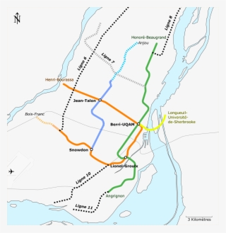 Montreal Metro Map Geographically Accurate
