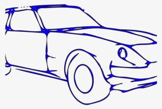 Blue Car Clipart Car Drawing - Car Outline Sketch Png