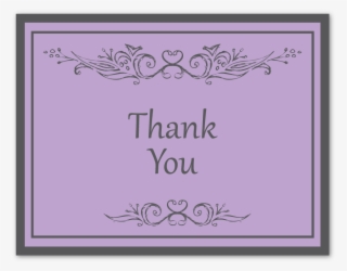 Hand Drawn Scroll Lavender Thank You Card Flat - Calligraphy