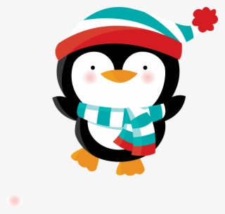 Cute Christmas Penguin Clip Art - Pinguim De Natal Desenho