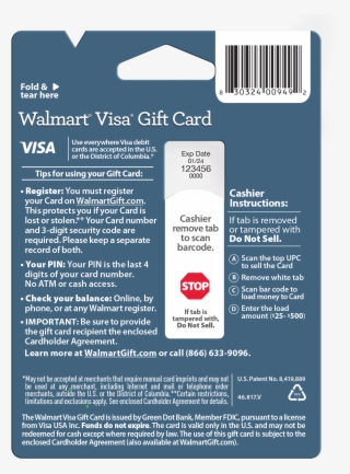 Walmart Visa Gift Card Green Dot