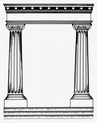 Roman Pillars Frame Vector Image - Roman Temple Silhouette Png
