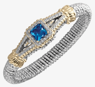 "regal Beauty" Princess-cut London Blue Topaz Diamond - Blue Diamond Bracelet Png