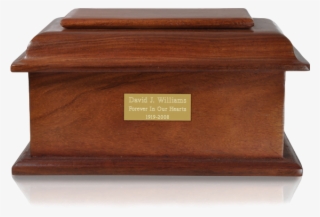 Wood Urn With Brass Plaque - Box