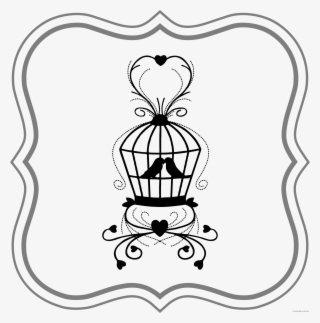 birdcage animal free black white clipart images clipartblack - wedding gift money poem