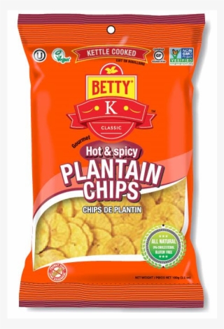 Betty K Foods Plantain Chips, Hot & Spicy - Betty K Foods