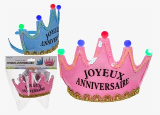 Party Crown With 5 Multicoloured Led - Couronne Led Joyeux Anniversaire Png