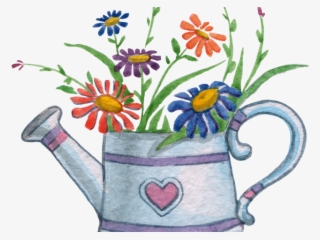 Flowerpots Clipart Watering Can Clipart - Desenho No Jarro De Flor