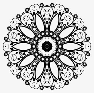 Big Image - Wheel Flower Design Black & White