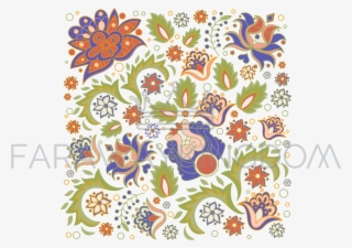 Floral Ornament Oriental Folk Ethnic Vector Illustration - Motif