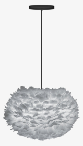 Eos Medium Light Grey Goose Feather Lampshade - Reflection