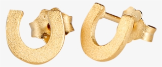 Cool Horseshoe Ear Studs In Gold Plated Silver - Earrings
