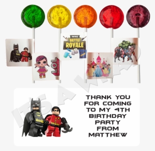 Batman Lego Lollipop Stick Labels - Lollipop Candy