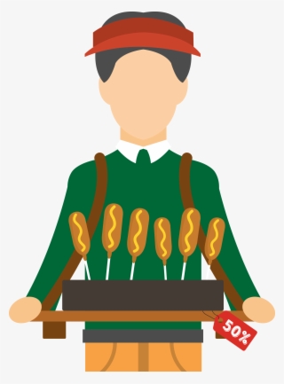 Hot Dog Sausage Hamburger Fast Food French Fries - Vendor Png Cartoon